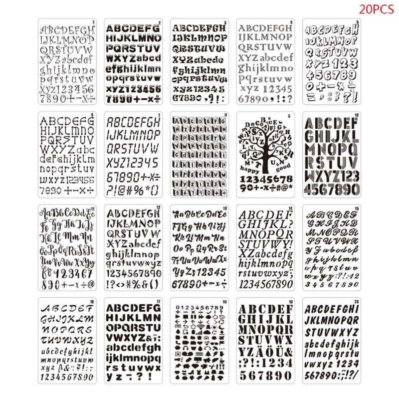 Photography Font - 20 pz/set lettera alfabeto numero stencil