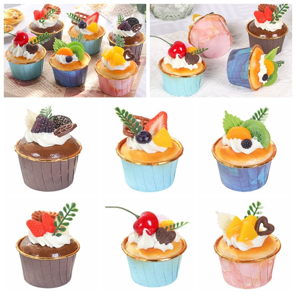 Photography Food - 6 pz frutta artificiale Cupcake crema